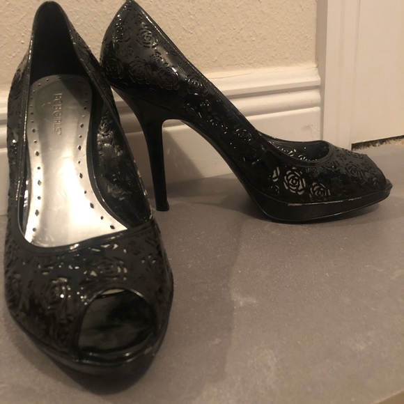 BCBGirls! black heels - floral design - Picture 2 of 4